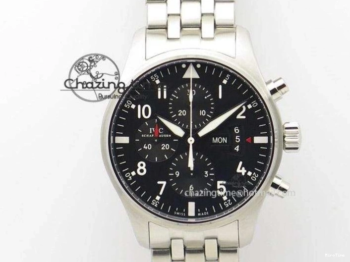 MIROTIME 0819 FastDry Portugieser Chronograph IW371615 ZF Best Edition Green Dial on SS Bracelet A7750 (Slim Movement) 7038